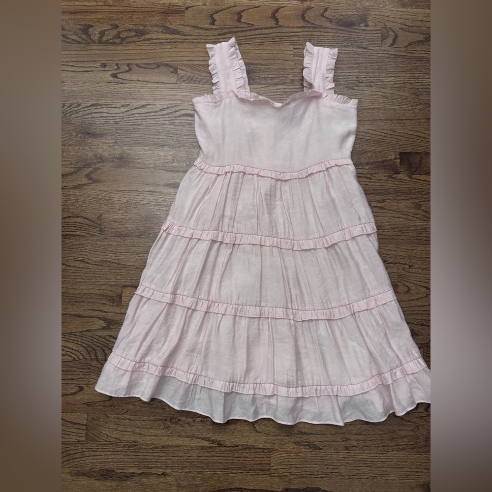 Sister Jane Pale Pink Ruffle Strap Tiered Sundress